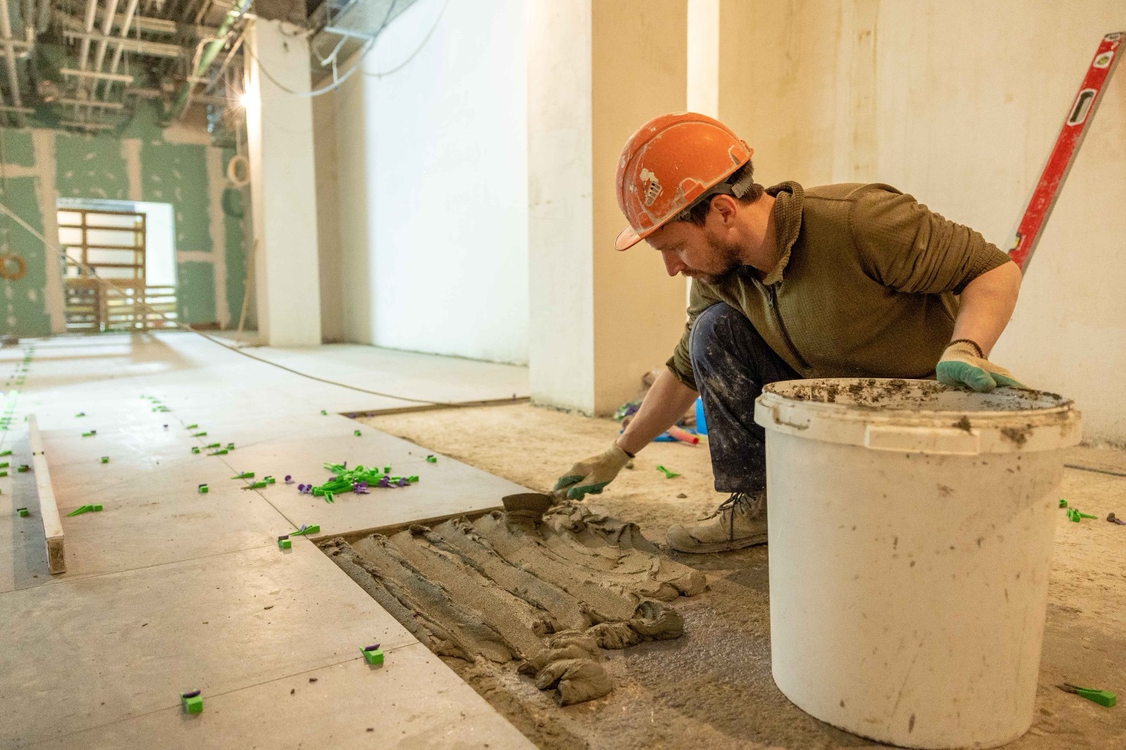 Tile flooring installation