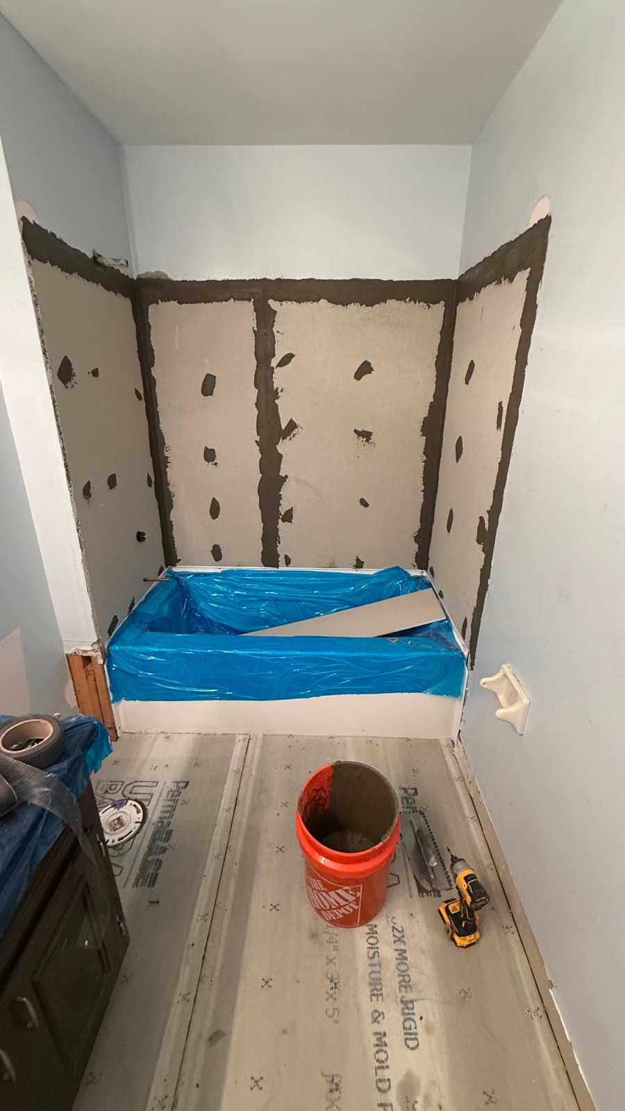 Tub & shower tile remodel — before